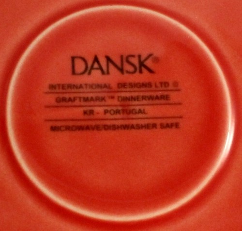 Dansk Poppy Red Craftmark Leaf Salad Plates * Set of 2 * Made in Portugal 9" - Picture 2 of 3