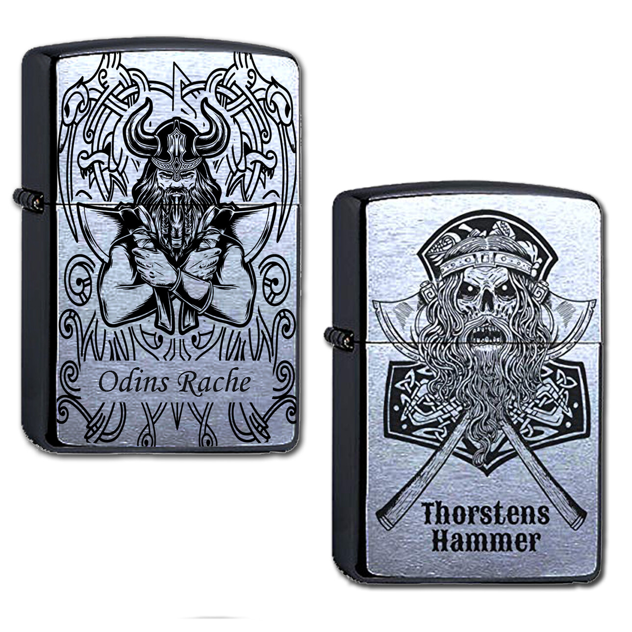 Zippo Thor's Hammer Viking Odin Valhalla personaliza tu texto Ragnar