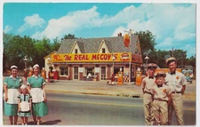 ROADSIDE AMERICANA REAL McCOYS SHELL GAS BLACK RIVER FALLS WISCONSIN POSTED 1962