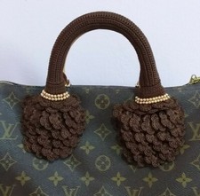 Handle Cover Crochet Handmade for LV SPEEDY 25 30 35 ALMA GORGEOUS Dark Brown
