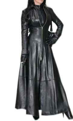 Stylish Leather Trench Coat Women's Lambskin Genuine Handmade Formal Casual