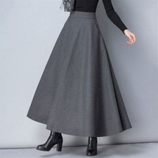 2023 High Quality Women Long Woolen Skirt High Waist Skirts Thick Skirts