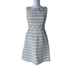 LAVENDER LABEL VERA WANG Dress Women’s Sz 2 Brooch Beads Stripes Sheath A-Line
