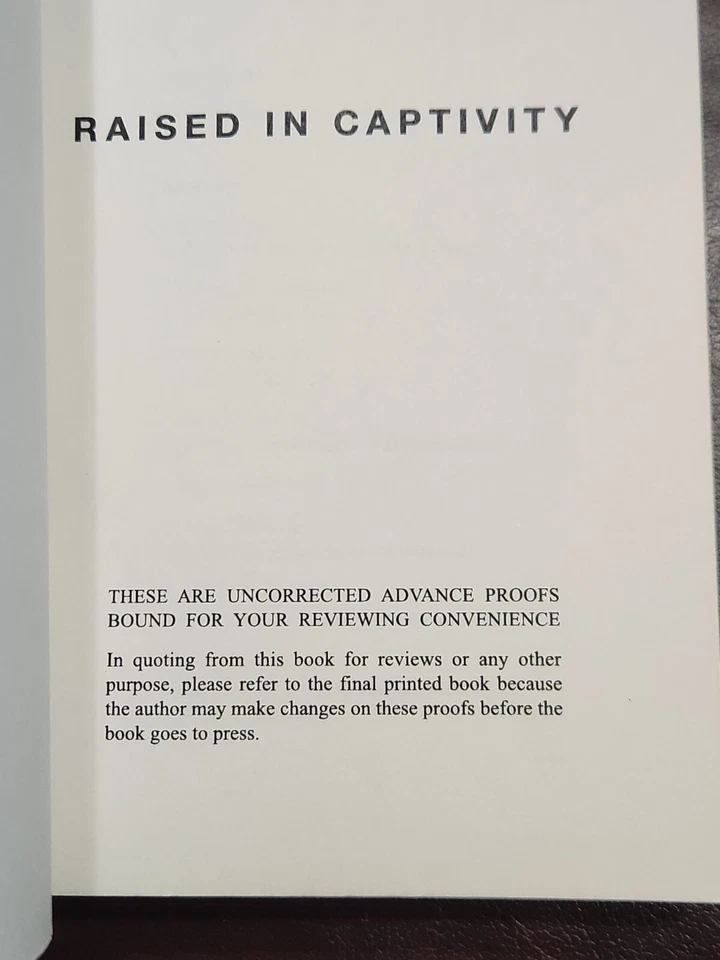 RAISED IN  CAPTIVITY ~ ADV UNCORRECTED PROOF ~ SIGNED by Chuck Klosterman ~ New Foto 4 de 4