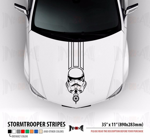 35" STORMTROOPER HELMET Dark Side Hood Stripes Car Vinyl Sticker Decal eBay