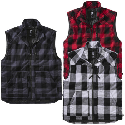 Brandit Lumber Vest Outerwear Lumberjack Look Chest Pocket Checkered Men