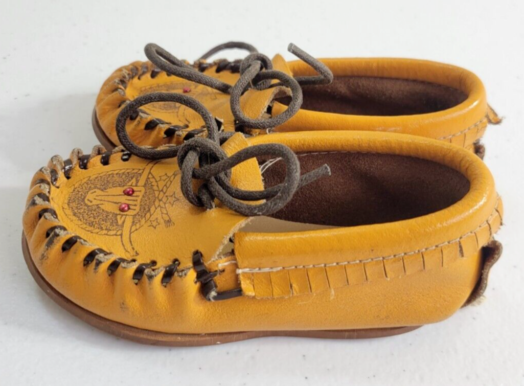 PANTOFOLA D’ORO Pantofole basse mocassino slip on in pelle gialla con stampa testa di toro per bambini taglia 3