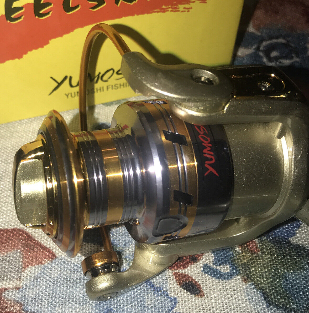 Yumoshi Reelsking EF3000 Gold Tone Spinning Reel NIB