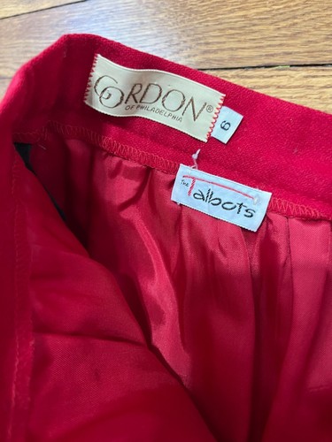 Vintage Talbots Wool Skirt Red A-Line High Rise Women's Size 6 - Picture 2 of 4