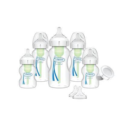 Dr. Brown'S Natural Flow Anti-Colic Wide-Neck Baby Bottle Newborn Feeding Set