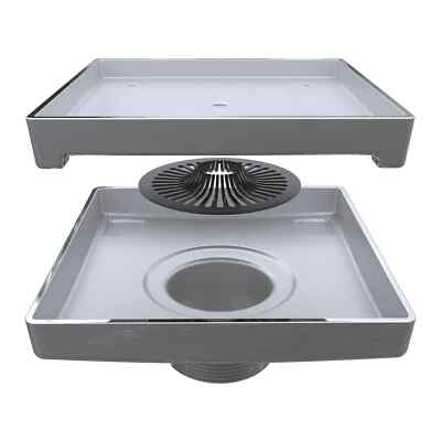 Ebbe LEGACY Drain 6 Inch Polished Chrome for 5 inch Tile Hidden Shower Drain