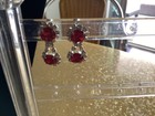Necklace & Earrings Set Ruby & Diamonds Simulation Red — photo 3