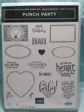 Stampin' Up Unmounted Photopolymer Cling Stamp Set: Punch Party (Sayings/Frames)