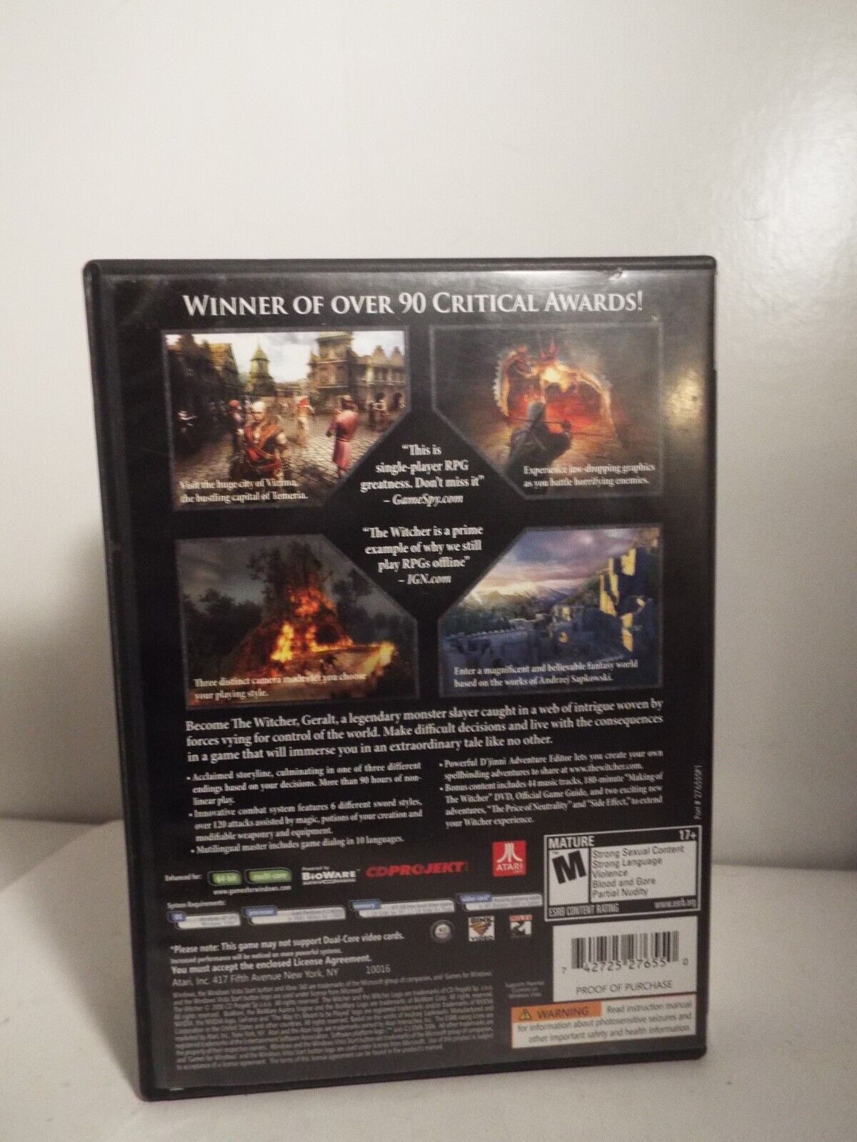 Atari The Witcher Enhanced Edition PC DVD Computer Game 742725276550