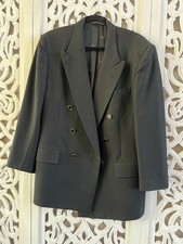 Men's Christian Dior Black Double-Breasted Blazer with Gold Buttons