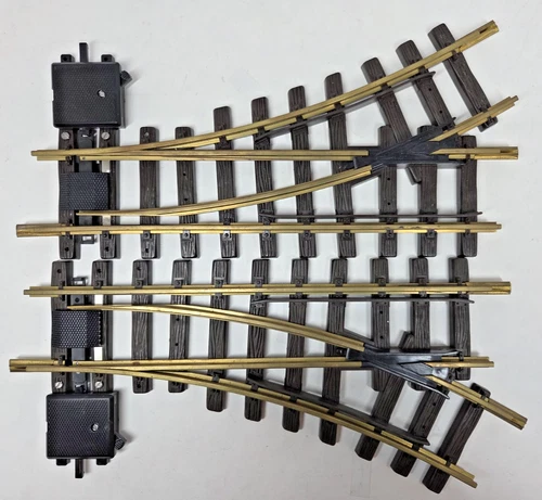 TWO (2) LGB "G" SCALE LEFT & RIGHT HAND SOLID BRASS SWITCHES