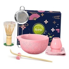 Matcha Whisk Set Matcha Kit - 7 Pcs Japanese Tea Set Includes Matcha 7 PCS Pink
