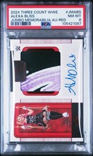 2024 Panini Three Count WWE Alexa Bliss Jumbo Mem Auto Red 1/15 Bookend PSA 8