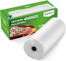 Syntus 11" x 150' Food Vacuum Seal Roll Keeper with 11 x 150', Clear 