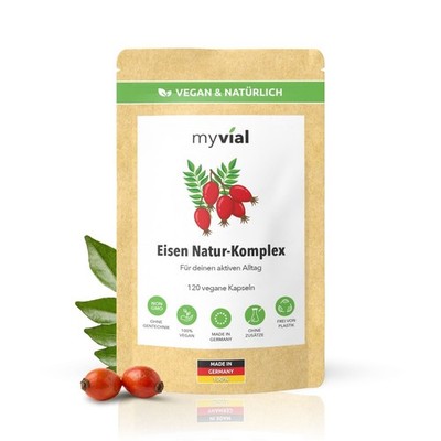 Eisen - 120 Kapseln vegan - 2 Monate Vorrat - 15 mg Eisen