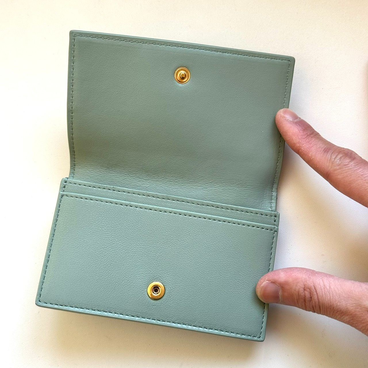 Bottega Veneta Cassette Intrecciato Card Case Green Leather Men Women thumbnail 3