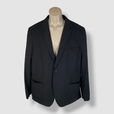 Alfani Men's Black Alfatech Notched Lapel Patch Pocket Blazer Jacket Size XL