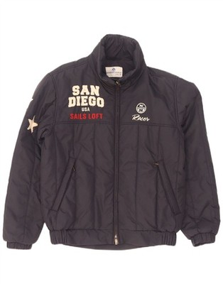 North Sails Mens Graphic Padded Jacket UK 38 Medium Navy Blue Polyamide EB50