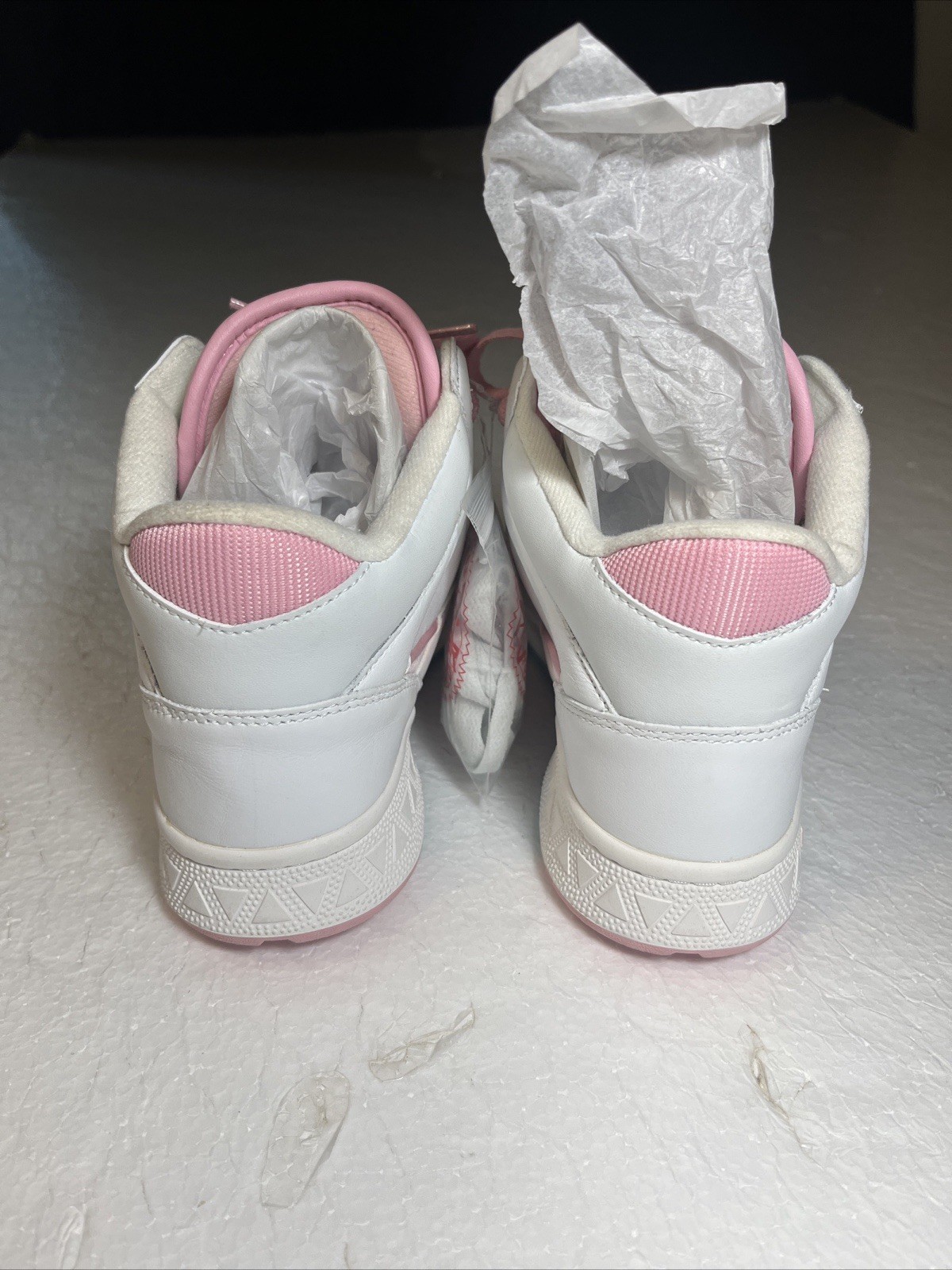 RARE Skechers Women Street L.A. Gear Hot Shots White Pink Size 8 Sold Out 80s image 5