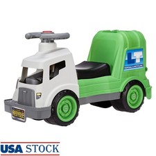 Kids Ride-On Garbage Truck W/ Working Trash Bin  Horn Indoor Outdoor Fun New