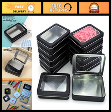 12 Pcs Small Metal Tin Cans with Clear Lids - Versatile Storage Boxes for Beads,