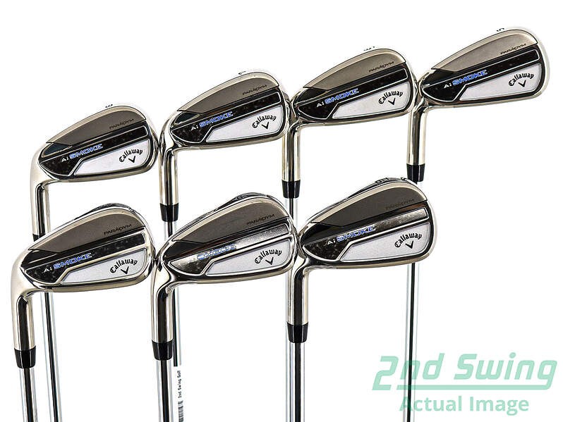 Mint Callaway Paradym Ai Smoke Iron Set 5-PW AW Steel Stiff Left