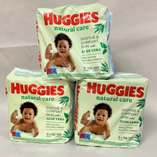 Lot of 3 Huggies Natural Care wipes with Aloe Vera - 504 total count