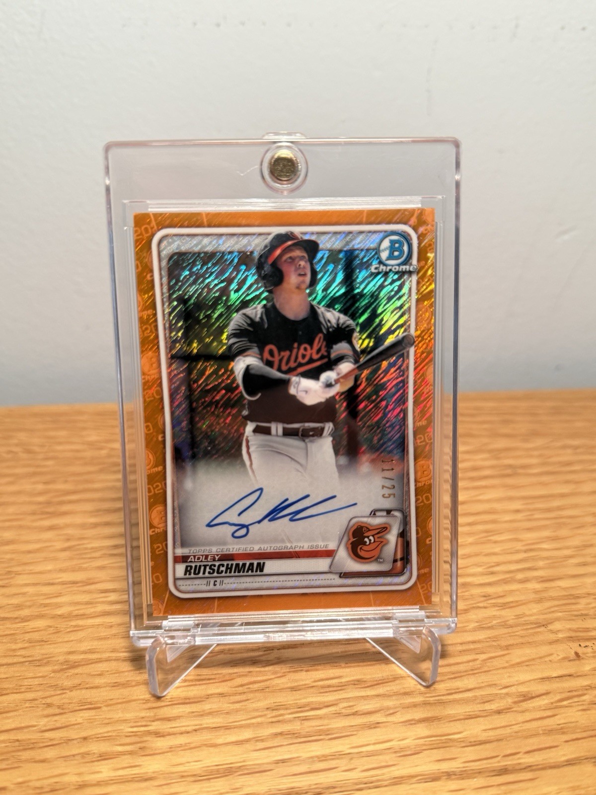 2020 Bowman Chrome  Adley Rutschman orange auto /25 