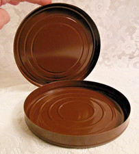film reel canister brown metal 7 in diam vintage circa 1960s no reel or film