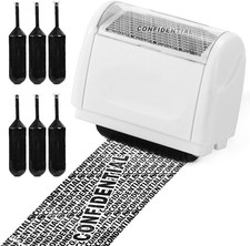 Identity Theft Protection Roller Stamps - Confidential 1.5 inches, White 