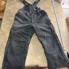 Carhartt Bib Overalls 2XL Black Quilt Lined Duck Canvas Double Knee Carpenter