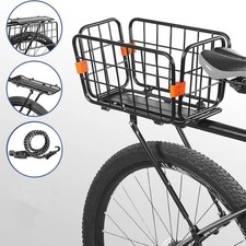 3in1 Rear Bike Rack with Elastic Strap Aluminum Alloy Adjustable Folding Basket