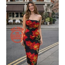 ZARA BLOGGER FAVE!!! women's M Medium Multicolored Floral Print Dress NWT