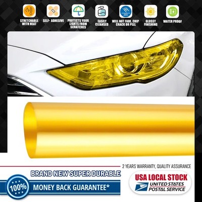 12''X71'' High-quality Golden Yellow Tint Fog Light Headlight Taillight Vinyl Film