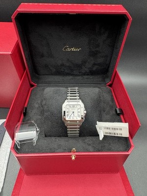 2026 Cartier Santos White Small Dial on Steel WSSA0082 Complete Unworn