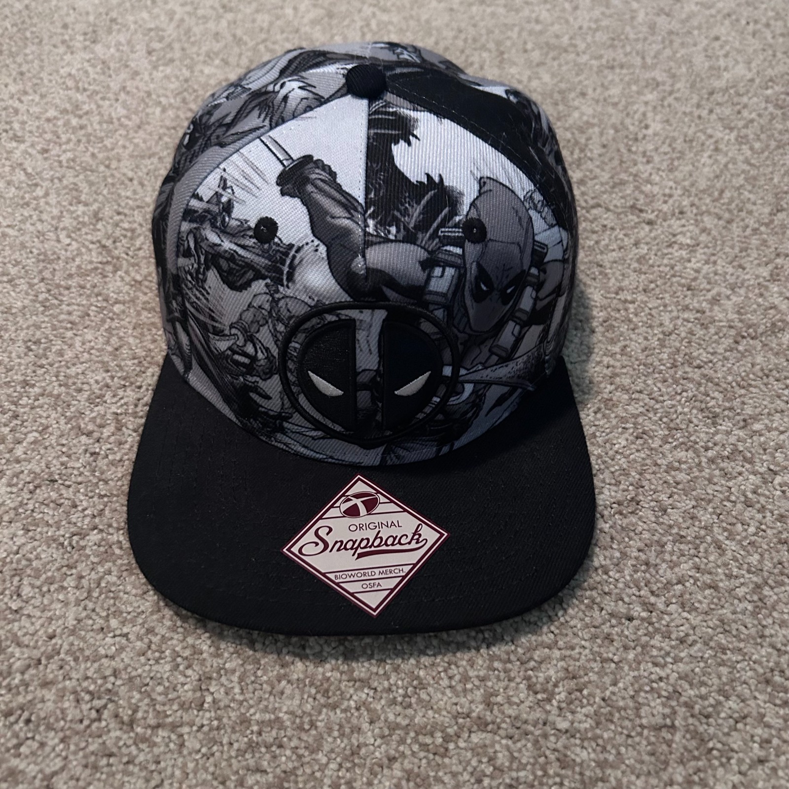 Marvel Comics Deadpool Hat Adjustable Snapback Bl… - image 1