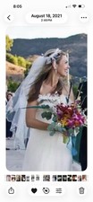 White Short Double Wedding Veil With Crystal Edge, Silver Comb 30&rdquo; Each Layer