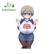 EARLFAMILY 5.1" Uzaki Chan Car Stickers Waterproof Vehicle VAN Auto JDM Decals