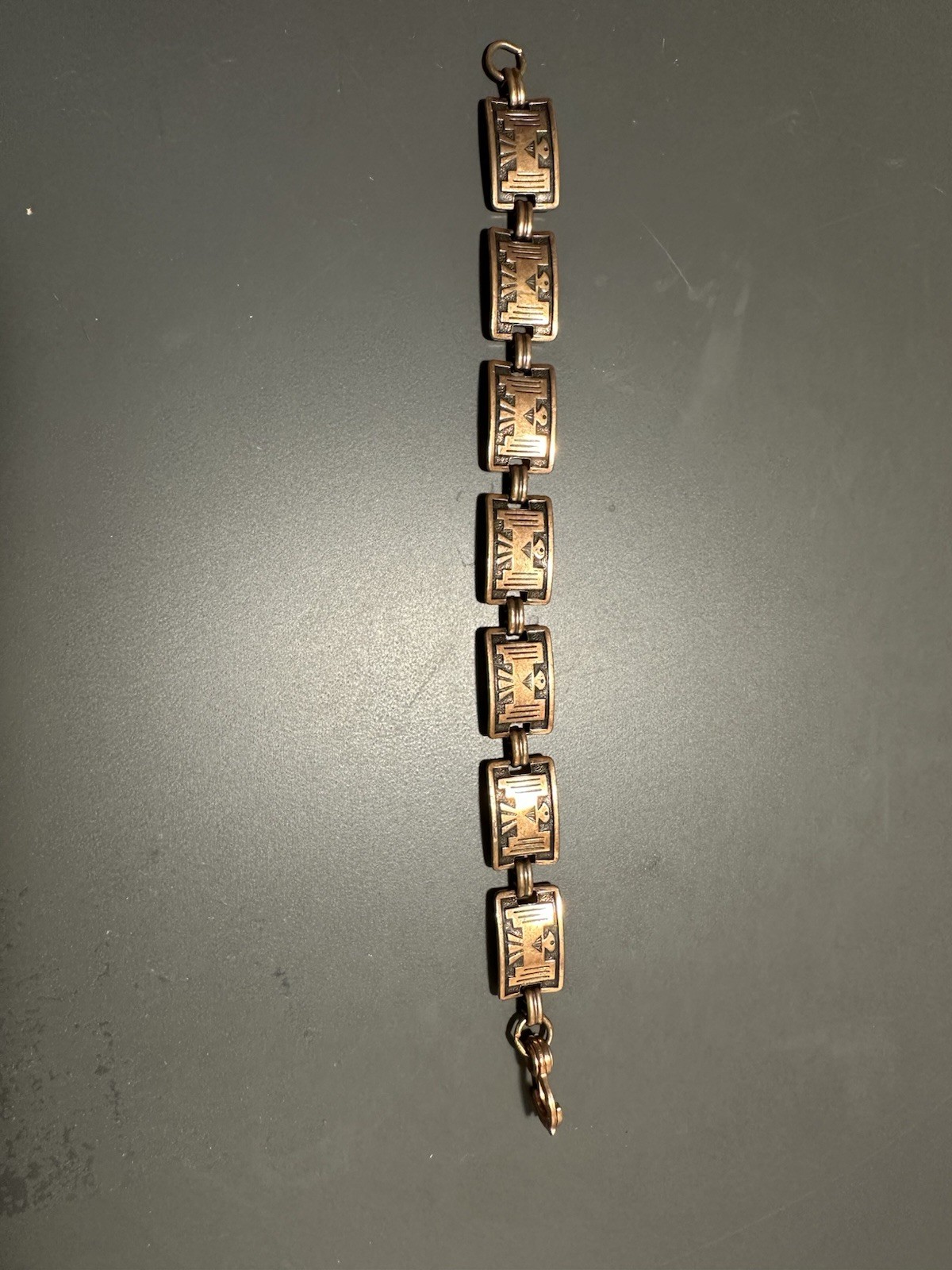 Vintage Solid Copper Thunderbird Panel Link Brace… - image 2