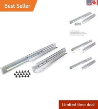 4POSTRAIL Adjustable 4-Post Rack Mount Rail Kit - Universal Solution in Silver