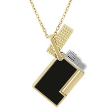 S.T. Dupont Necklace Lighter Black Lacquer and Gold - K27077CH