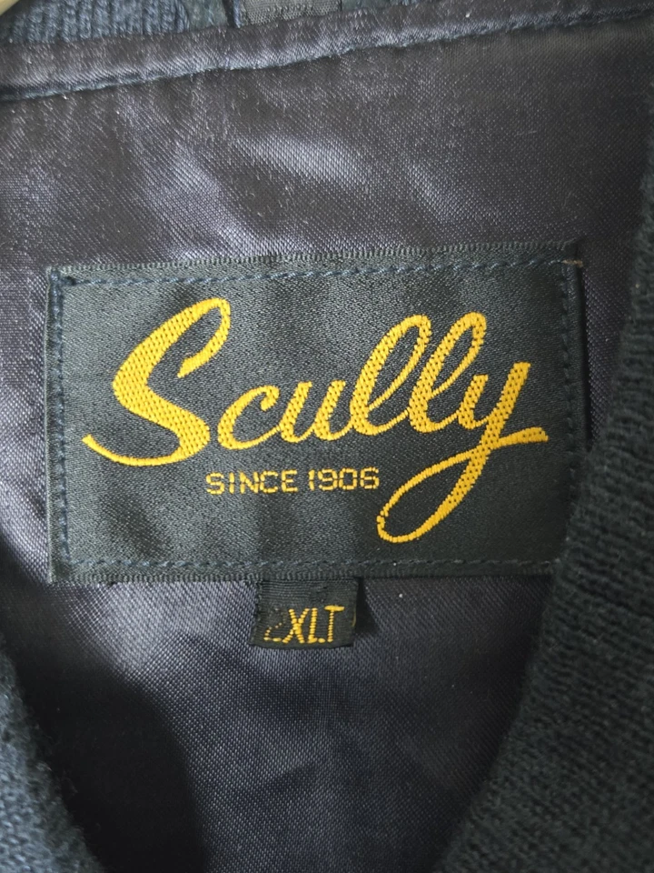 Scully Aztec Suede Jacket Mens 2XL Black Burgundy Southwest Western Bomber - Image 2 of 3