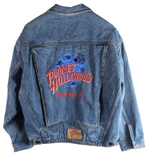 Vintage 90's Planet Hollywood Washington DC Trucker Jacket Mens Size S