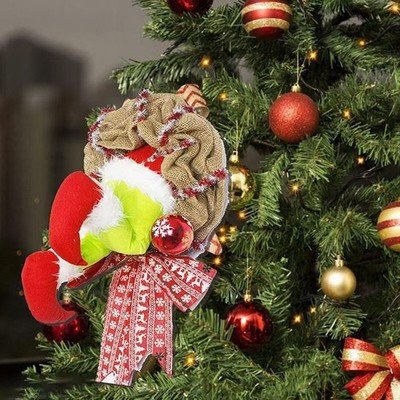 1PC Christmas Decoration Christmas Wreath For Garland Thief Stole Plush Leg