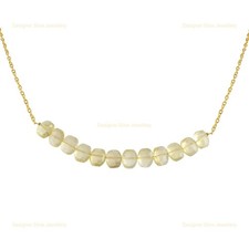 Collana di perle pietra quarzo limone argento sterling 925 affare Halloween gioielli